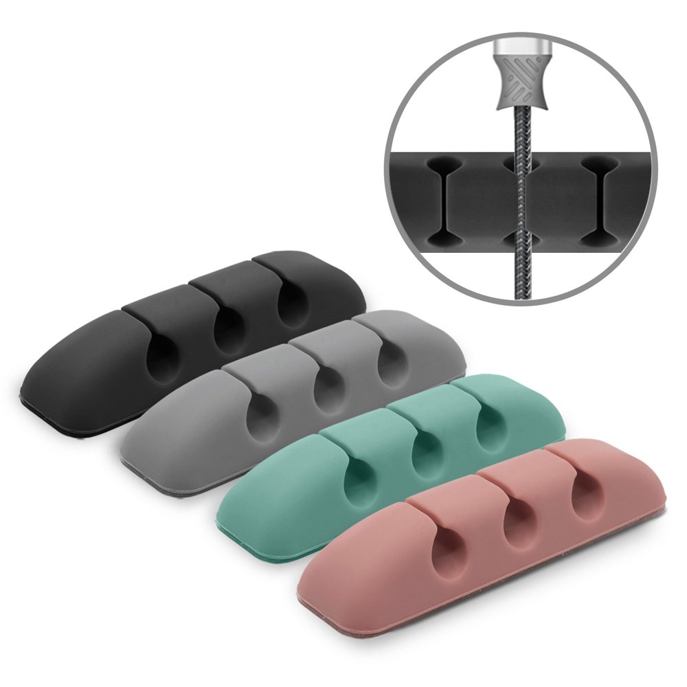 Ringke - Cable Organizer (4 pack) - 4 x 3 Slots - Multicolor