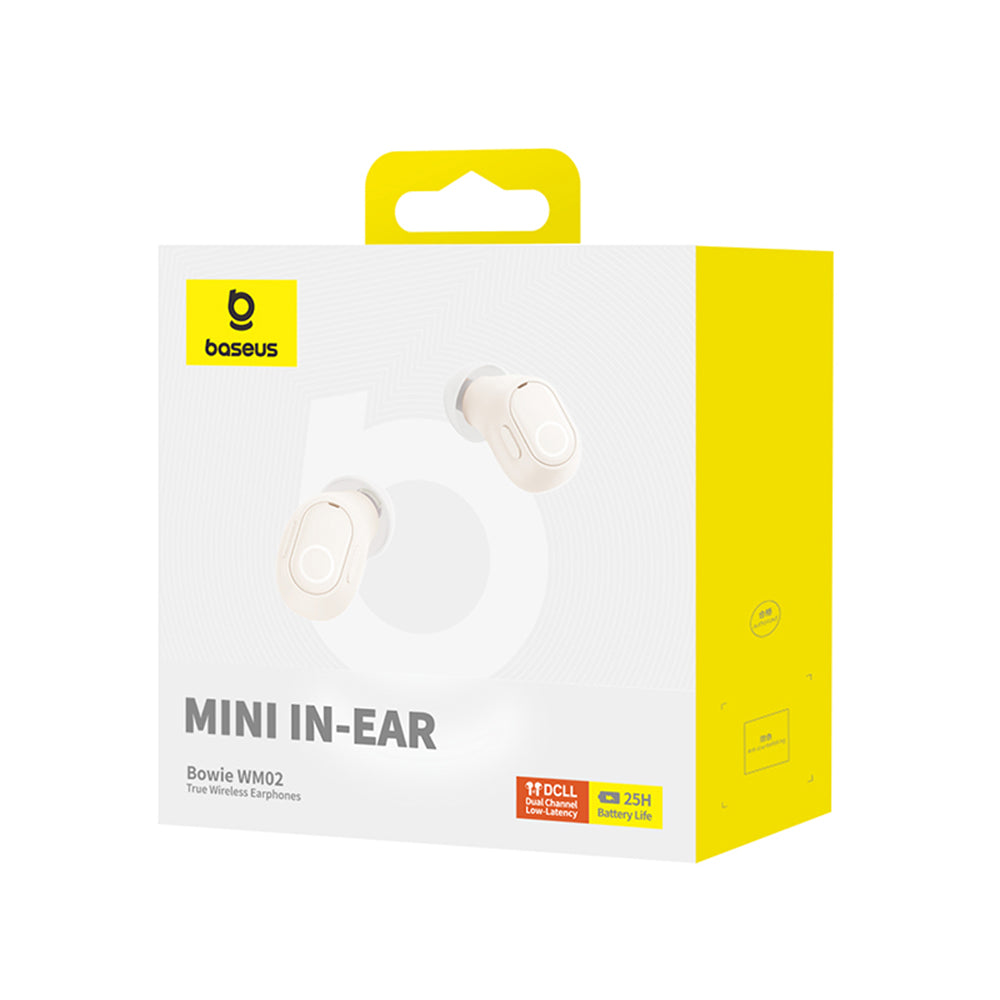 Baseus - Wireless Earbuds Bowie WM02 (NGTW370202) - TWS with Bluetooth 5.3 - Creamy White