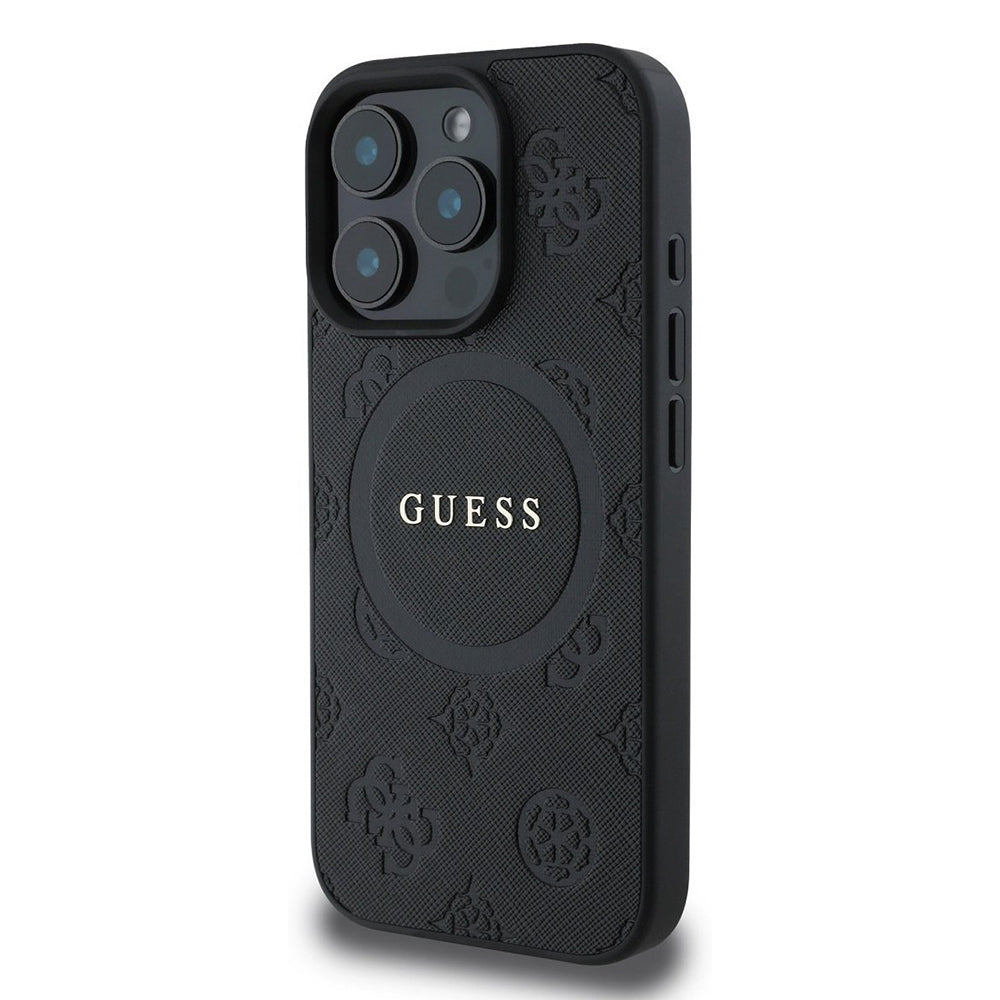 Guess - Saffiano Peony Classic Logo MagSafe (GUHMP16XPSAPSMEK) - iPhone 16 Pro Max - Black