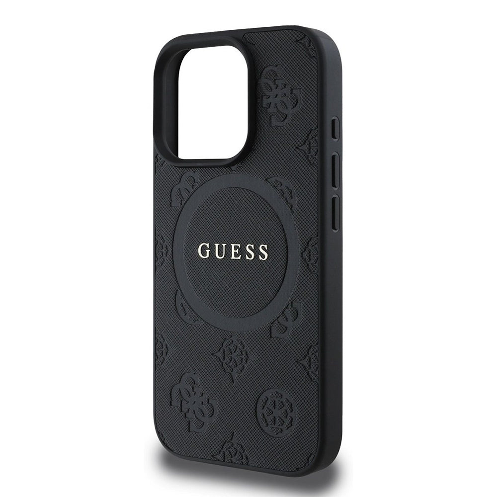 Guess - Saffiano Peony Classic Logo MagSafe (GUHMP16XPSAPSMEK) - iPhone 16 Pro Max - Black