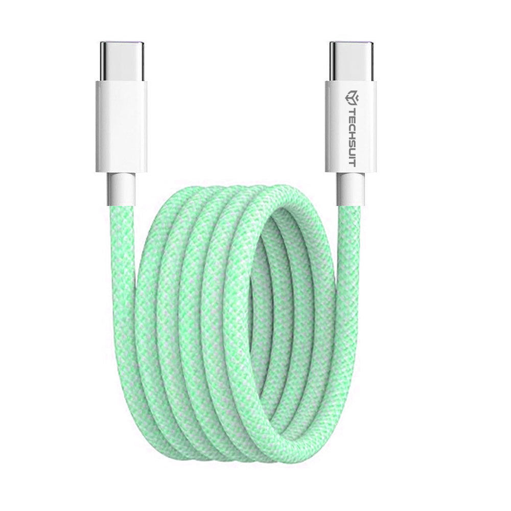 Techsuit - Data Cable (PCB114D) - for Apple, Android, Type-C, Super Fast Charging, PD60W, Flexible, Durable, 1m