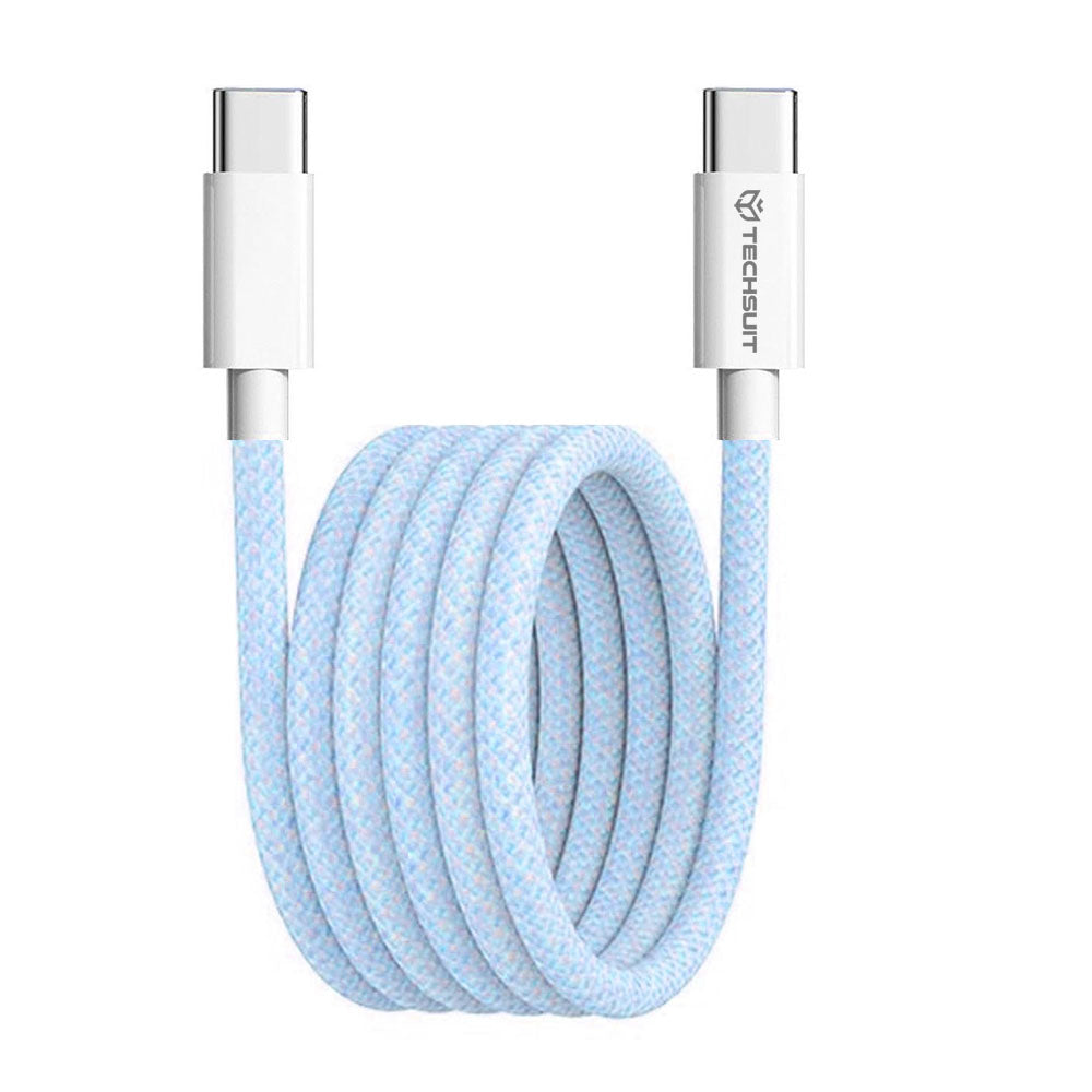 Techsuit - Data Cable (PCB114D) - for Apple, Android, Type-C, Super Fast Charging, PD60W, Flexible, Durable, 1m