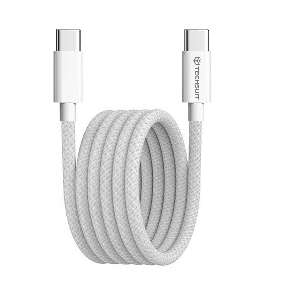 Techsuit - Data Cable (PCB114D) - for Apple, Android, Type-C, Super Fast Charging, PD60W, Flexible, Durable, 1m