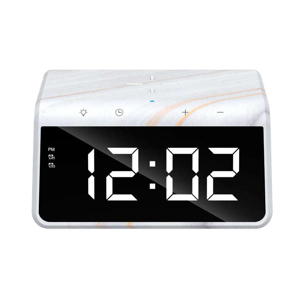 Havit - Desk Phone Wireless Charger (W320) - with Digital Clock, RGB LED Light, 15W - Marble