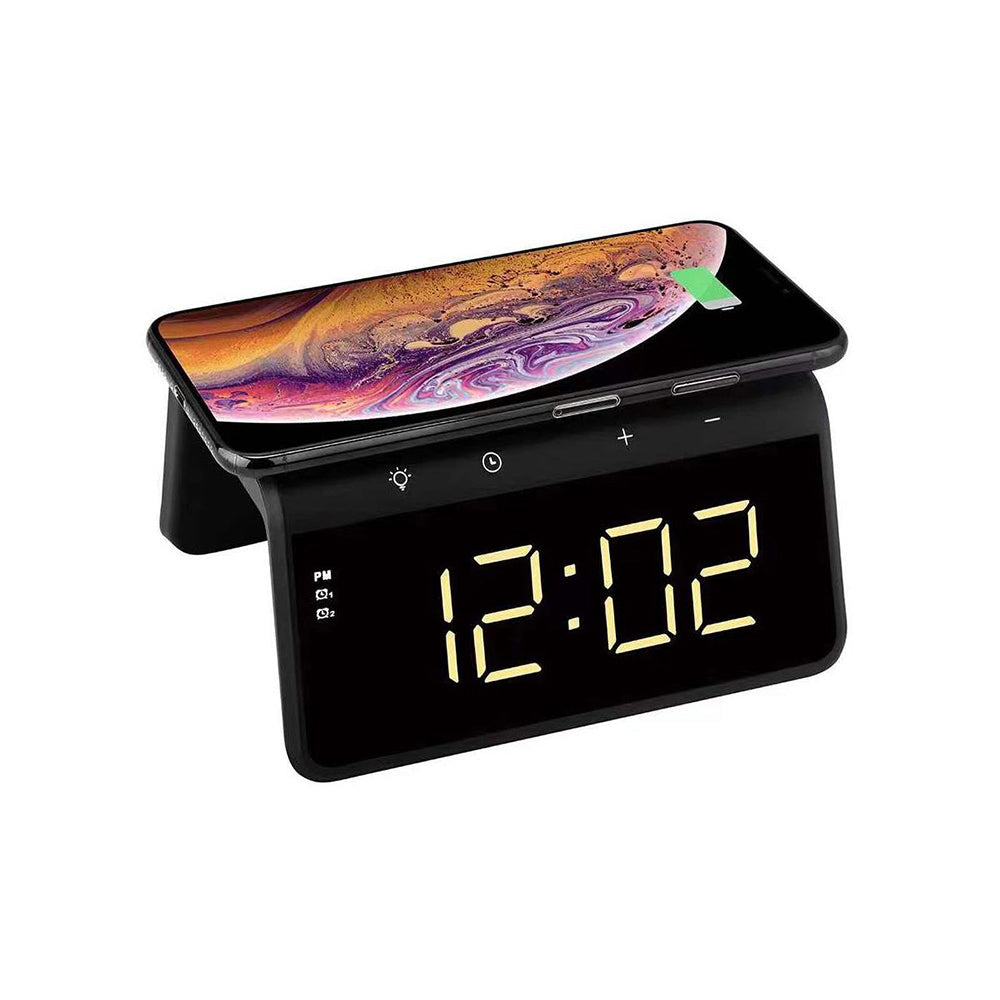 Havit - Desk Phone Wireless Charger (W320) - with Digital Clock, RGB LED Light, 15W - Marble