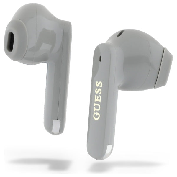 Guess - Wireless Earbuds Elongated Metallic Printed Logo (GUTWSC2MCDSE) - In-Ear, Bluetooth 5.3, TWS, IPX6, USB-C - Grey