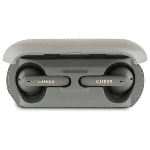 Guess - Wireless Earbuds Elongated Metallic Printed Logo (GUTWSC2MCDSE) - In-Ear, Bluetooth 5.3, TWS, IPX6, USB-C - Grey