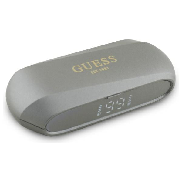 Guess - Wireless Earbuds Elongated Metallic Printed Logo (GUTWSC2MCDSE) - In-Ear, Bluetooth 5.3, TWS, IPX6, USB-C - Grey